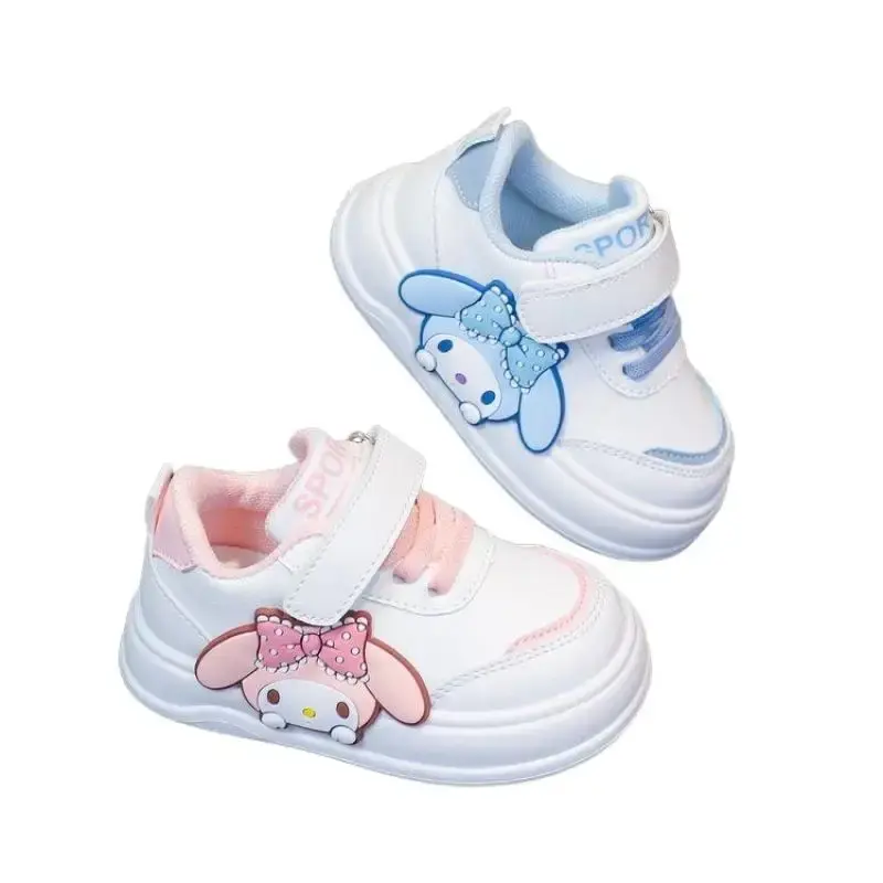 Girl White Shoes Sanrio Spring Autumn Fashion Cartoon Sneakers My Melody Anti Slip Soft Bottom Kawaii Cute Child Sports Shoes