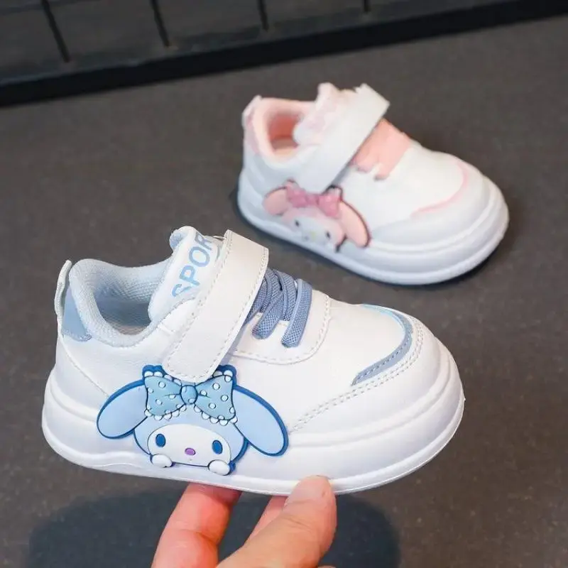 Girl White Shoes Sanrio Spring Autumn Fashion Cartoon Sneakers My Melody Anti Slip Soft Bottom Kawaii Cute Child Sports Shoes