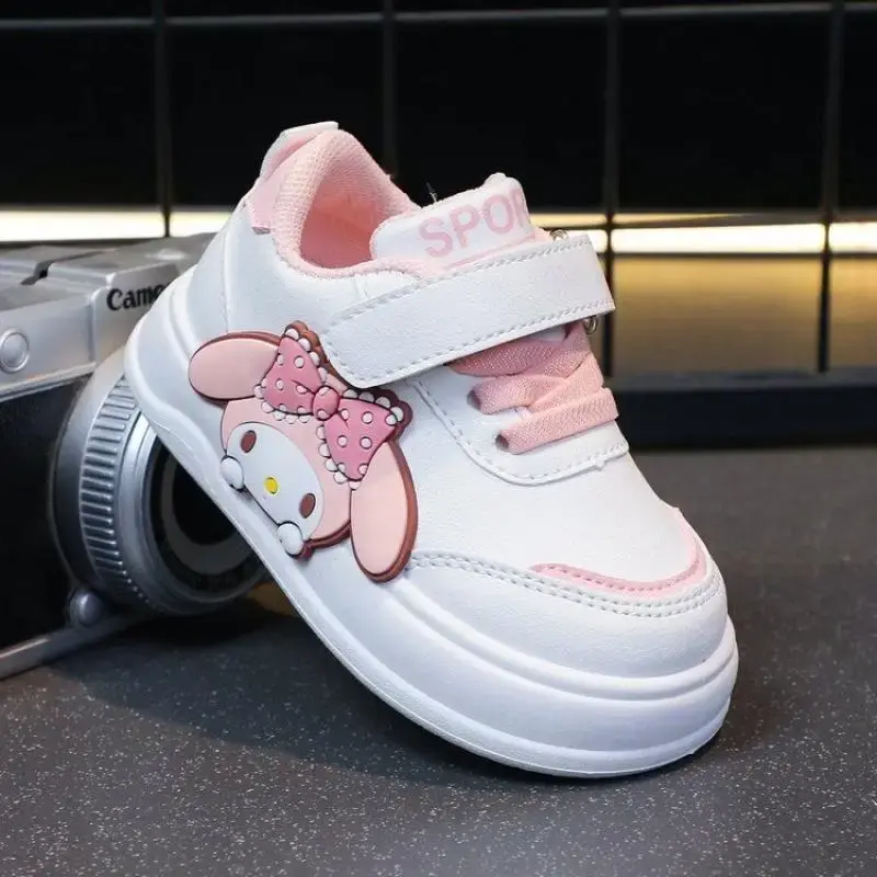Girl White Shoes Sanrio Spring Autumn Fashion Cartoon Sneakers My Melody Anti Slip Soft Bottom Kawaii Cute Child Sports Shoes