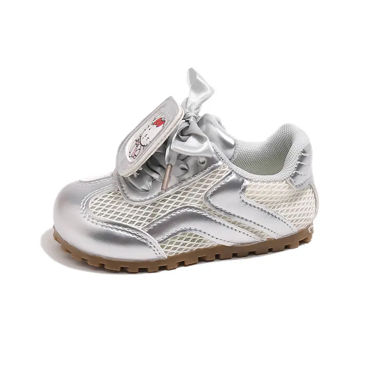 Sanrio Shoe Hello Kitty Children's Moral Training Shoes Girl Breathable Mesh Surface Sneakers Soft Sole Casual Board Shoes Gift