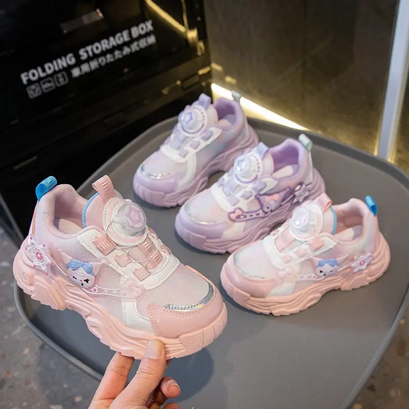 Sanrio Children Cartoon Kawaii Kuromi Melody Casual Board Shoes Spring Autumn Casual Sneakers Anti Slip Soft Sole Sports Shoes