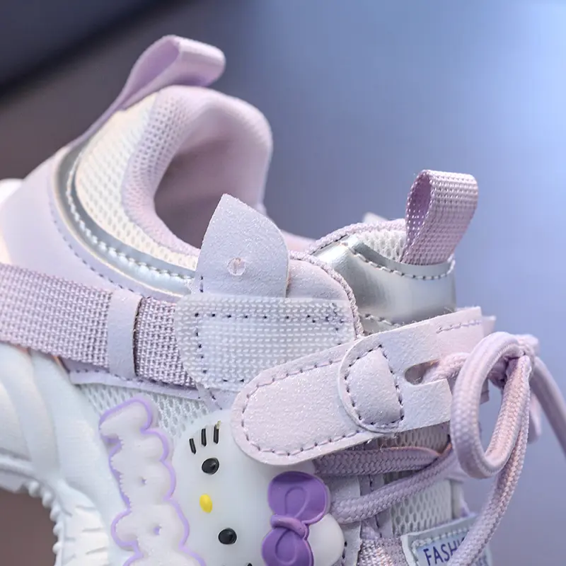 Hello Kitty Kids Sport Shoes Fashion Cross-tied Mesh Breathable Boys Sneakers Spring Autumn Children Girls Outdoor Running Shoes