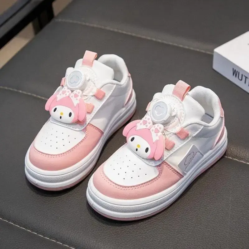 Children's Cute Melody Casual Board Shoes Girl's Cartoon Sneakers Spring and Autumn New Kawaii Kuromi Anti Slip Soft Sole Shoes