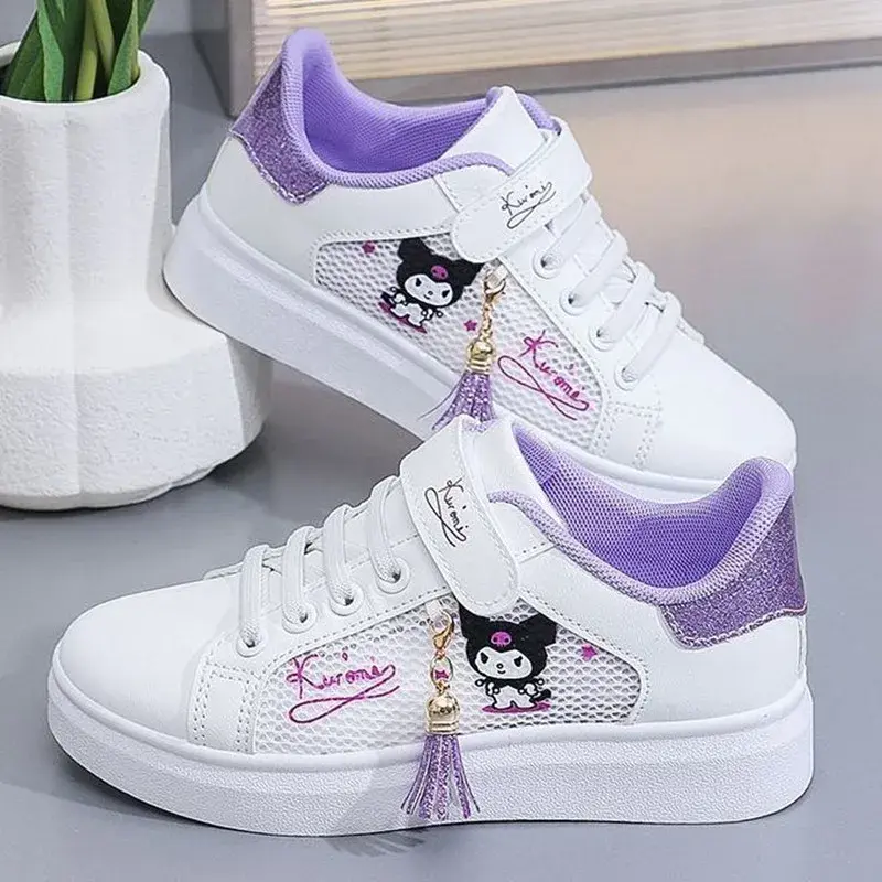 Sanrio kuromi  Girl Flat Shoes Breathable Sneakers Student Running Shoes Cartoon Cute Board Shoes My Melody Casual Shoes