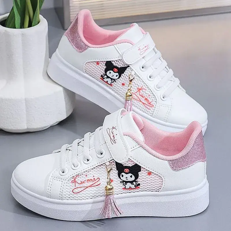 Sanrio kuromi  Girl Flat Shoes Breathable Sneakers Student Running Shoes Cartoon Cute Board Shoes My Melody Casual Shoes