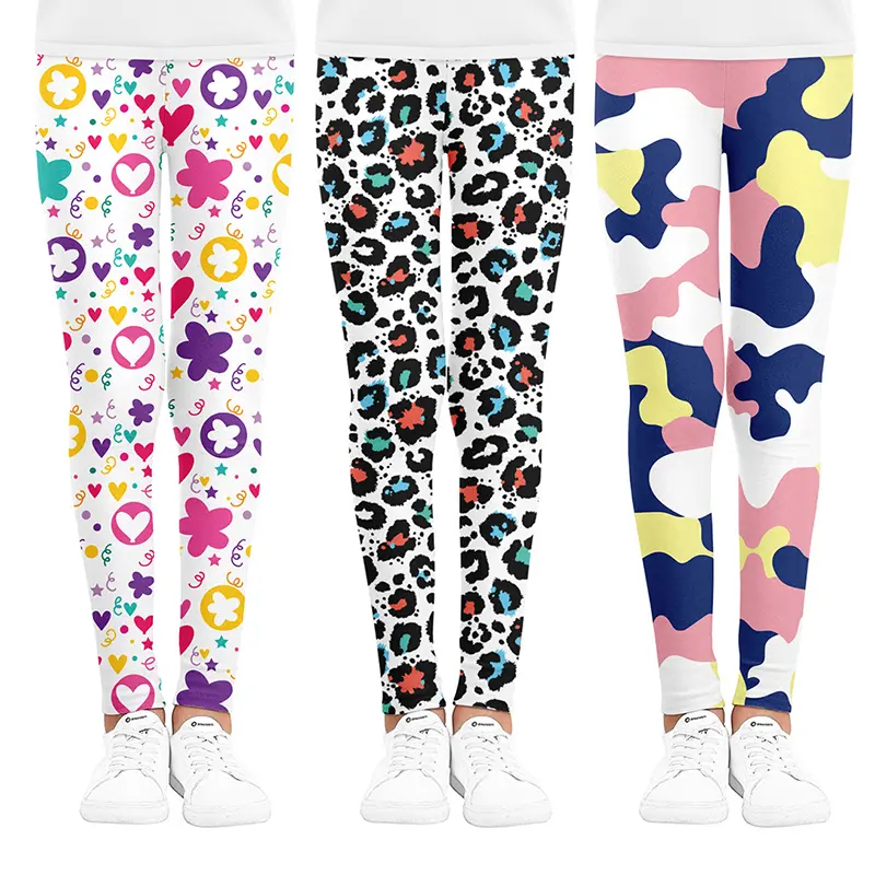 Kids Girls Leggings Spring Summer Cartoon Unicorn Flower Printed Tights for Children Girls Elastic Trousers Casual Pencil Pants