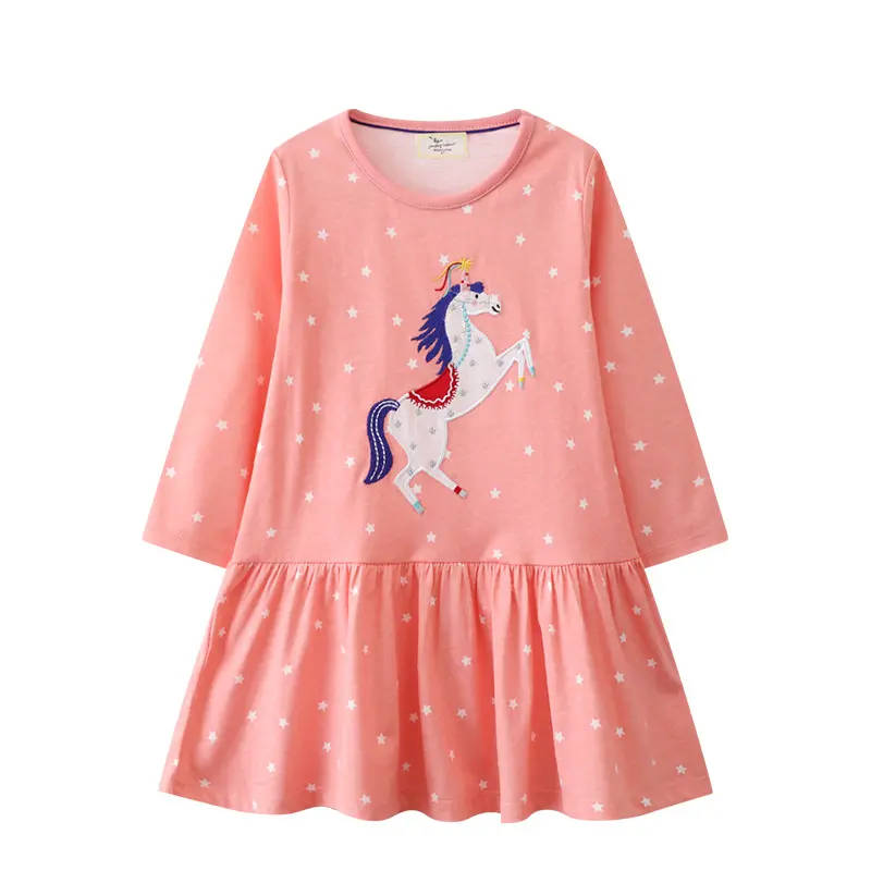 Jumping Meters 2-7T Halloween Princess Girls Dresses Long Sleeve Hot Selling Stars Toddler Kids Clothing Frocks Party Holiday
