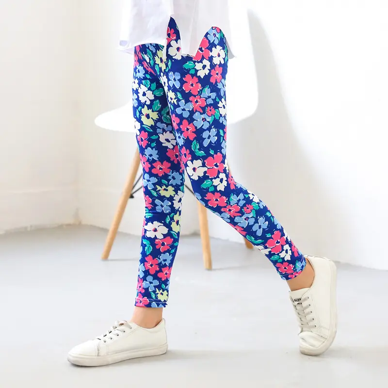 2025 spring Kids Girls Leggings Autumn Solid Children Trousers Casual Daisy butterfly stretch Pencil Pants Toddler 8 10 12 year