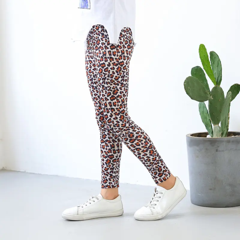 2025 spring Kids Girls Leggings Autumn Solid Children Trousers Casual Daisy butterfly stretch Pencil Pants Toddler 8 10 12 year