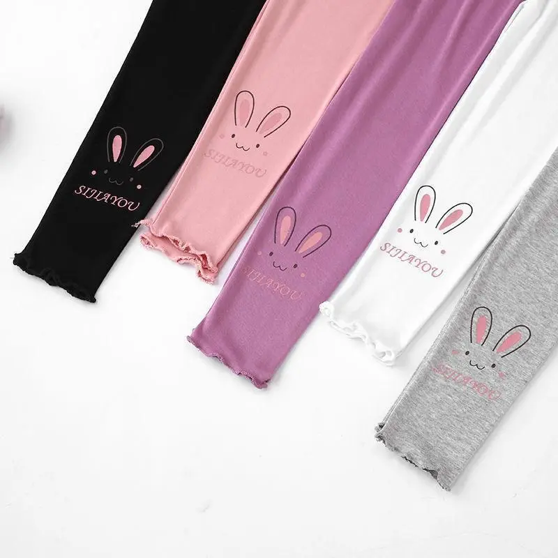 1pcs Girl Spring Summer Modal Kid Legging Children Thin Tight Sweatpant Child Casual Pants Autumn Toddler Skinny Cropped Trouser