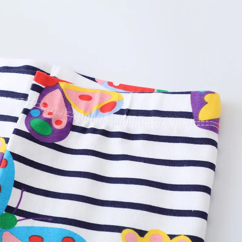 Little maven Fashion Baby Girls Leggings Butterfly Autumn Cotton Korean Children Clothes Casual Striped Pants for Kids