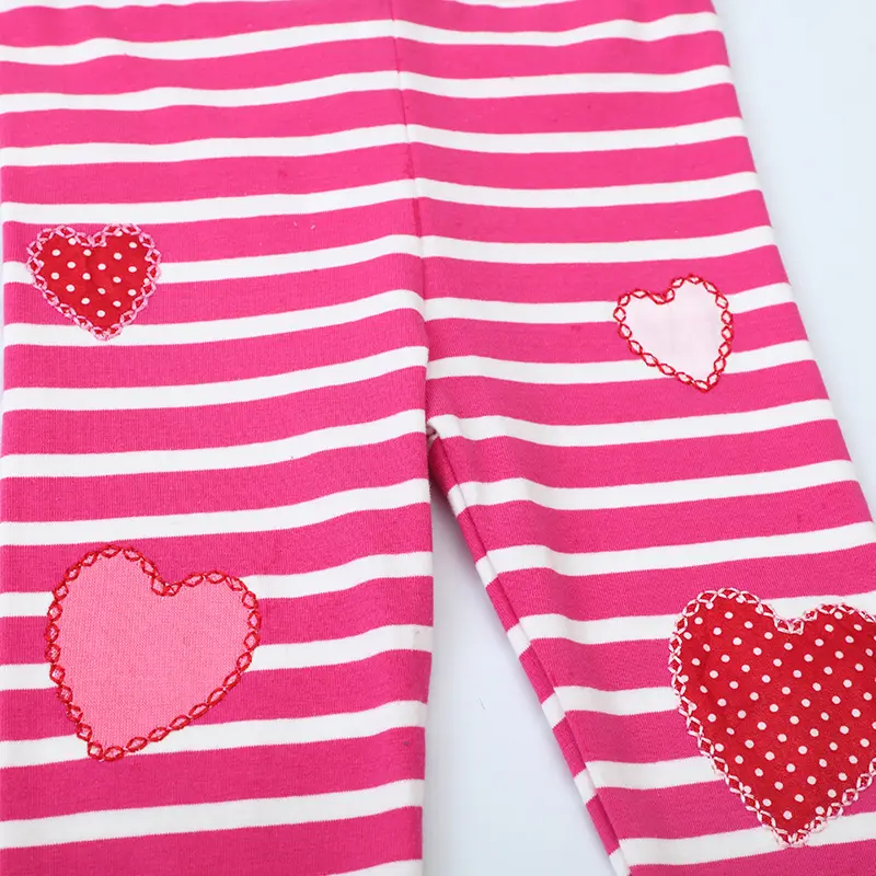 Little maven Kids Clothes 2024 Autumn Girls Pants Cotton Trousers Toddler Cartoon Hearts Striped Children's Clothing Leggings