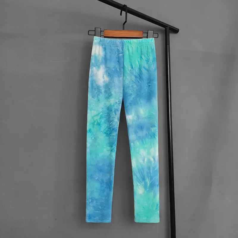 Spring Summer Kids Pants Colorful Fluorescent Color Printing Leggings For Girls Trousers Baby Girls Soft Elastic Skinny Pants