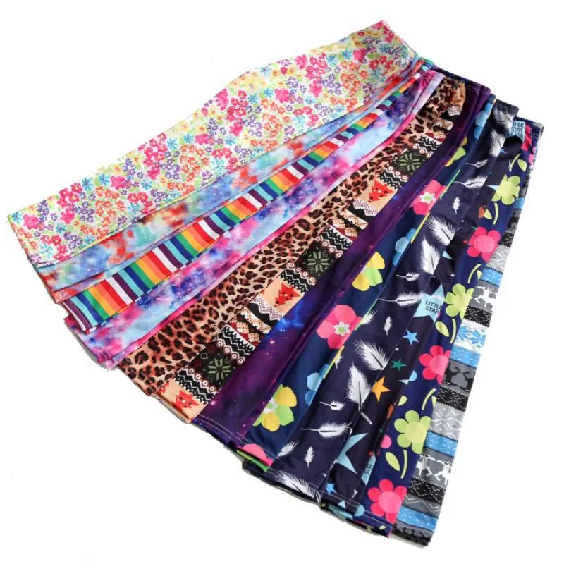 Girls Leggings Stretch Spring Summer Flower Printed Kids Children Pants