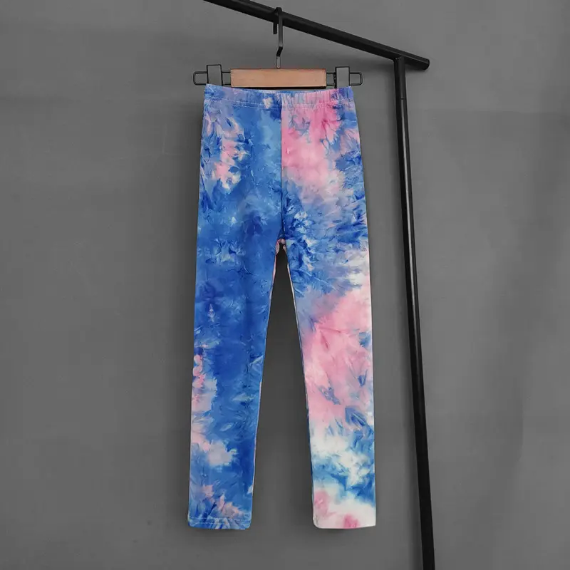 Spring Summer Kids Pants Colorful Fluorescent Color Printing Leggings For Girls Trousers Baby Girls Soft Elastic Skinny Pants