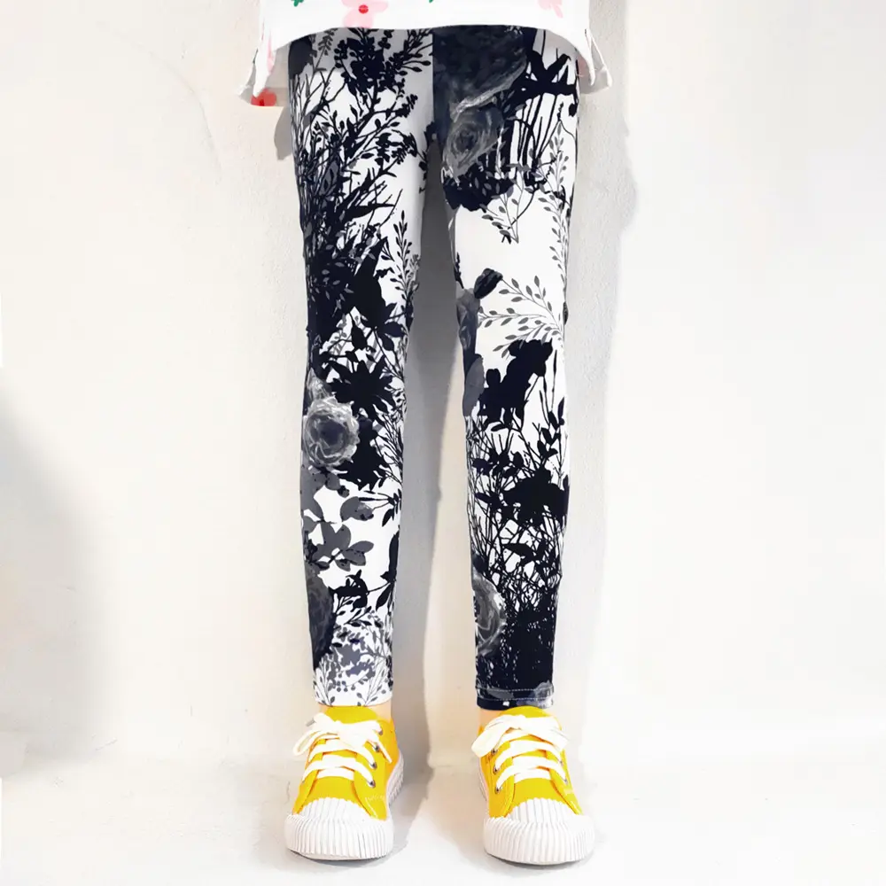 Printing Flowers Tight Baby Leggings for Kids Girls Stretch Slim Pants Children's Clothing