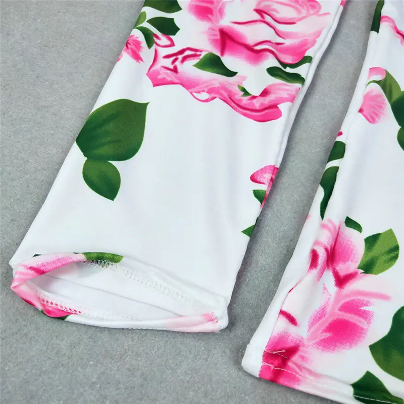 Printing Flowers Tight Baby Leggings for Kids Girls Stretch Slim Pants Children's Clothing