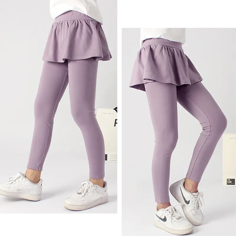 2025 New Arrival Cotton Skinny Big Kids Girls Skirt Leggings High Elastic Solid Spring Teenage Girls Yoga Pants for 110-160cm