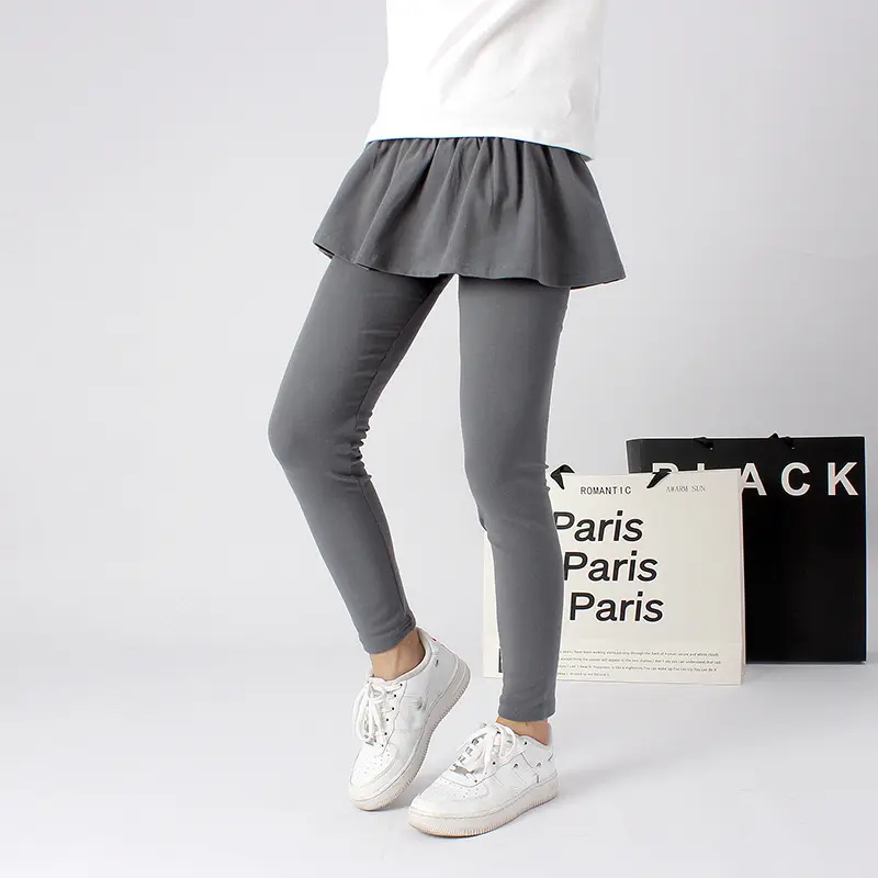 2025 New Arrival Cotton Skinny Big Kids Girls Skirt Leggings High Elastic Solid Spring Teenage Girls Yoga Pants for 110-160cm