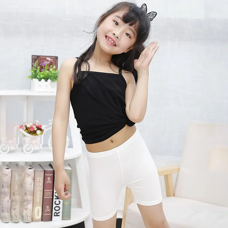 3Pcs Summer Solid Color Kids Leggings Girls Safety Shorts Cotton Leggings Girls' Underpanst Suitable For Children Ages 2-13