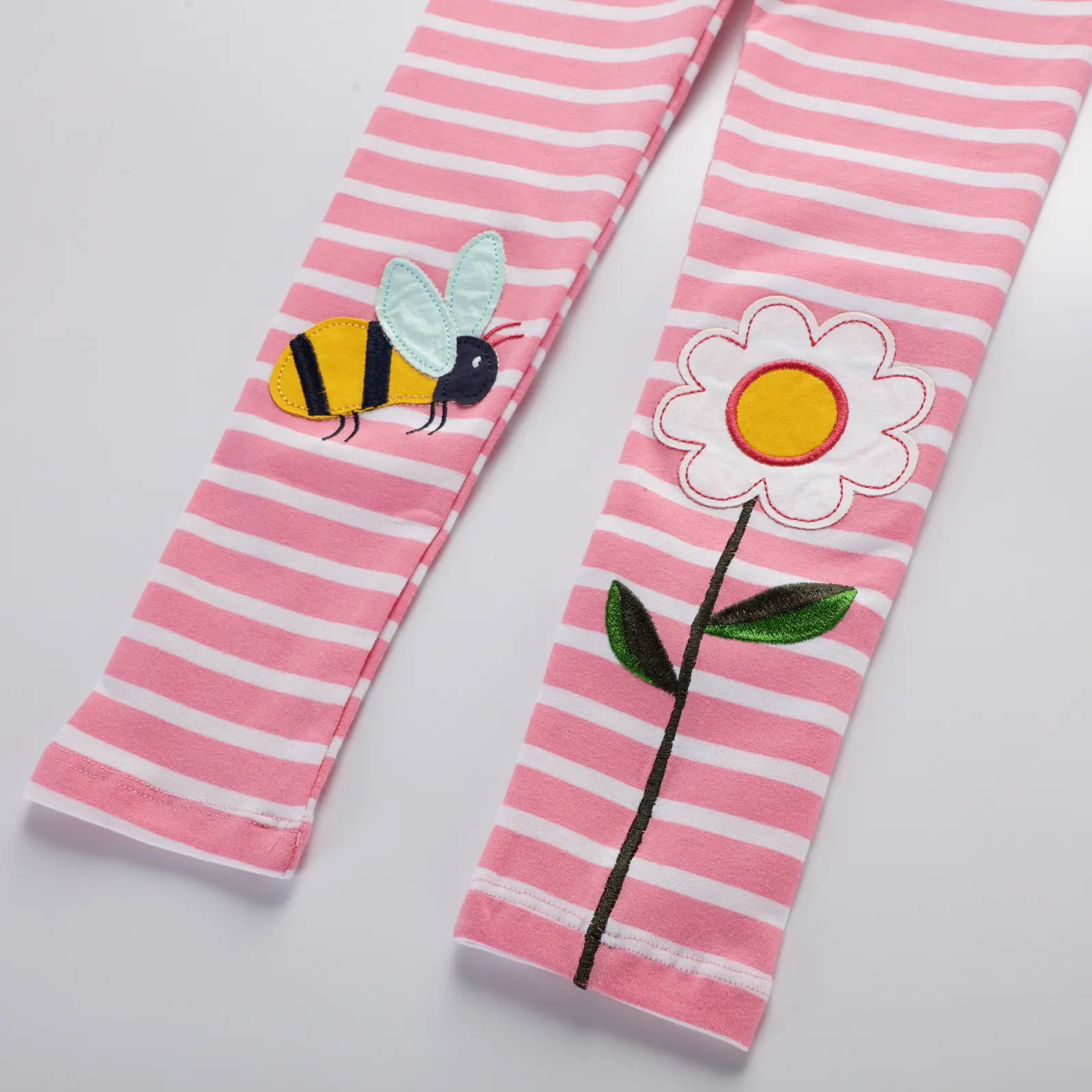 Little Maven 2025 Girls Leggings 100% Cotton Trousers for Kids Comfort Pants Childrens Tights Lovely Clothes with Bee and Flower