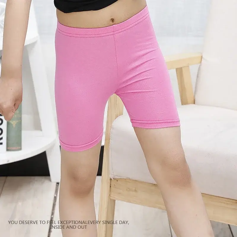 2Pcs Summer Candy Color Underpants Girls Safety Shorts Cotton Leggings Girls' Beach Shorts Are Suitable For Children Ages 2-13