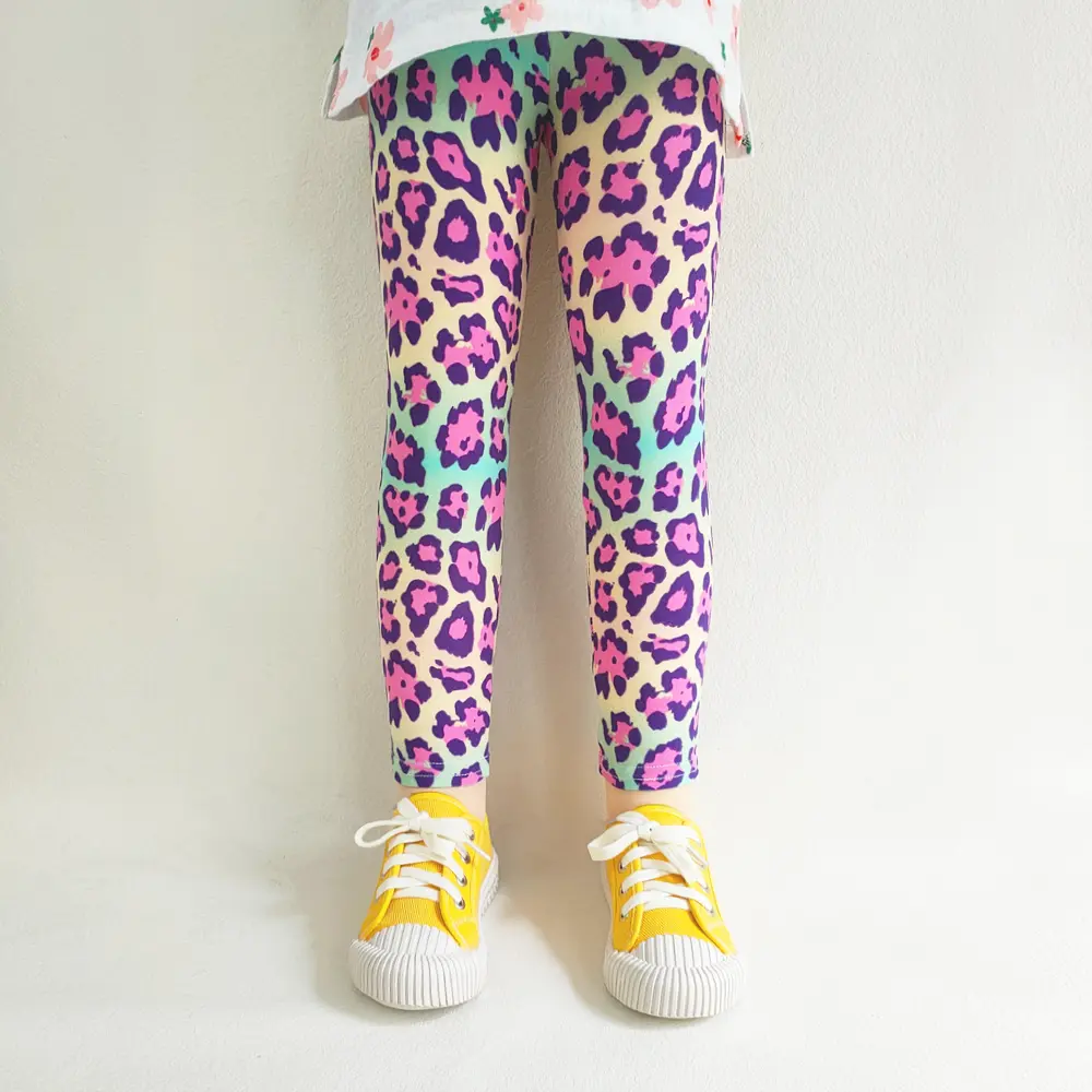 Girls' Leggings Fashion Cartoon Tight Pants Spring and Autumn Baby Girls Slim Fit Flower Leggings Summer Children's Pants
