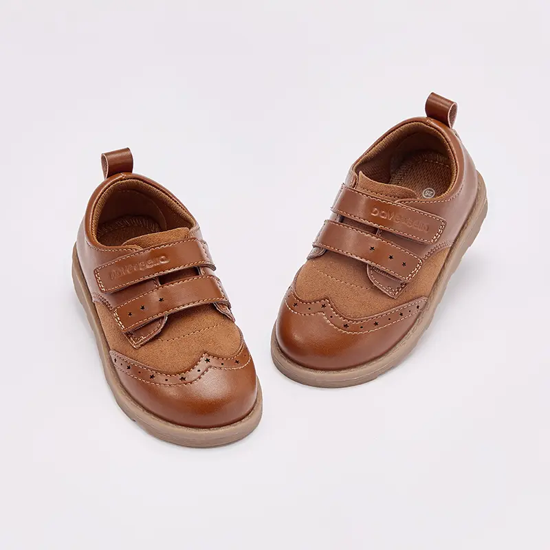 Dave Bella Boys Leather Shoes 2024 Autumn Retro Style Children Casual Shoes Fashion Shoes For Kid Boy Brown Shoes DB3241758