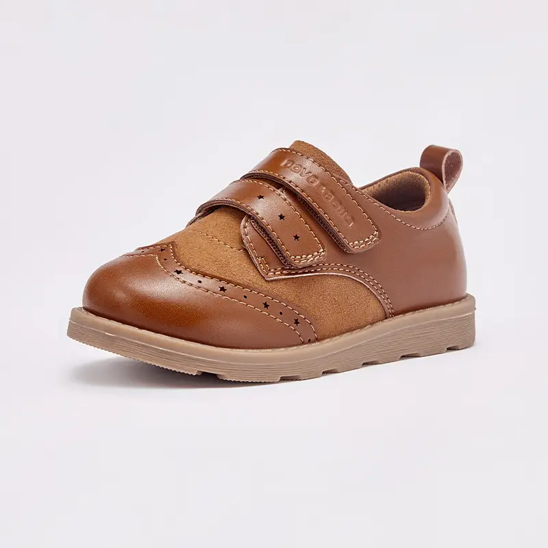 Dave Bella Boys Leather Shoes 2024 Autumn Retro Style Children Casual Shoes Fashion Shoes For Kid Boy Brown Shoes DB3241758