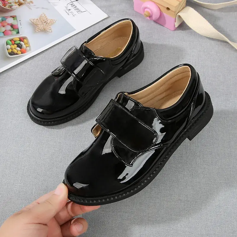 Boy Leather Shoe British Style School Performance Kids Party Shoes White Black Versatile Casual Children Moccasins Shoes Fashion