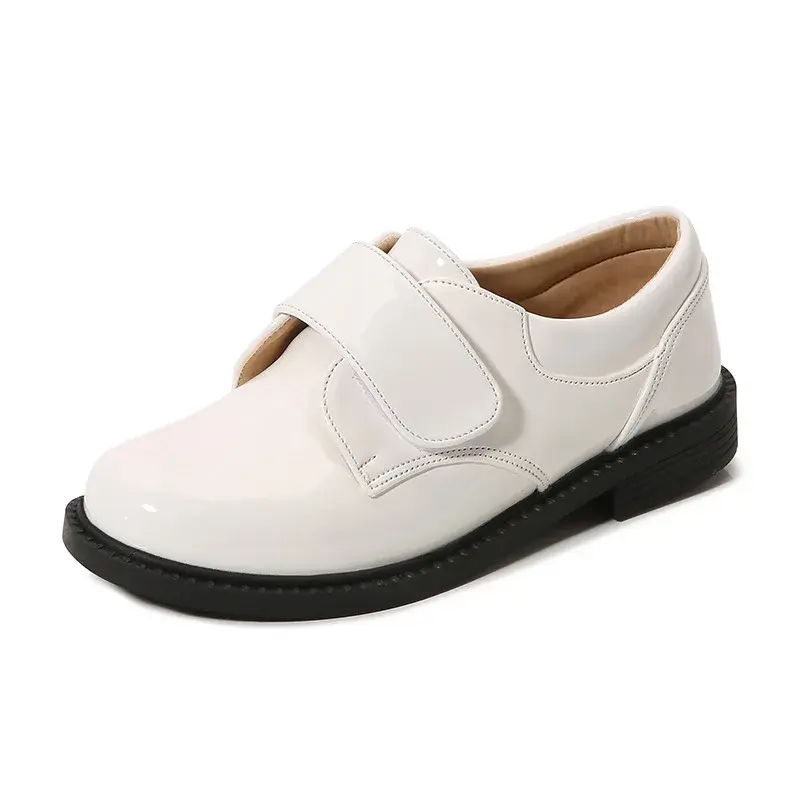 Boy Leather Shoe British Style School Performance Kids Party Shoes White Black Versatile Casual Children Moccasins Shoes Fashion