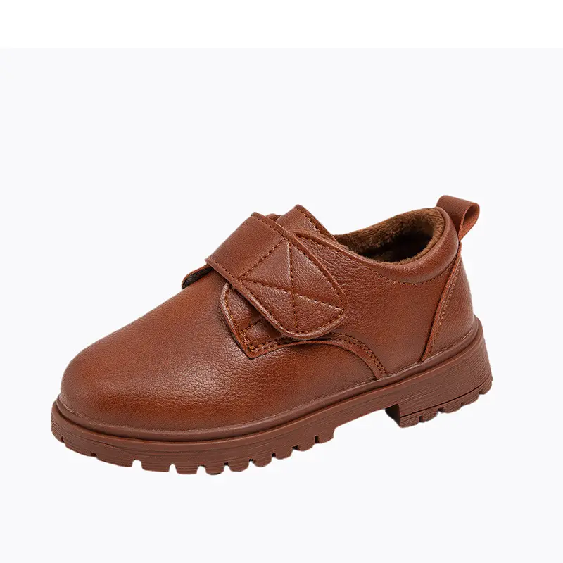 Kids Leather Shoe Four Seasons Brown Black Shoes for Boys Fashion Causal Children's School Uniform Shoes British Style Versatile