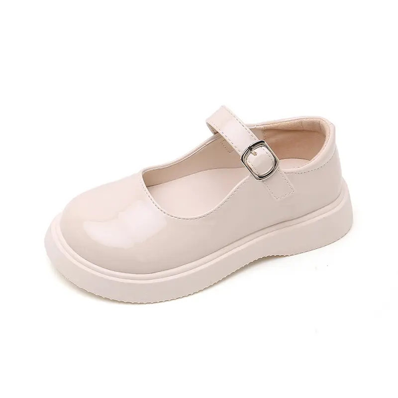 Girls Leather Shoes for School Party Wedding Kids Black White Princess Child's Simple Flats Fashion British Style Mary Janes New