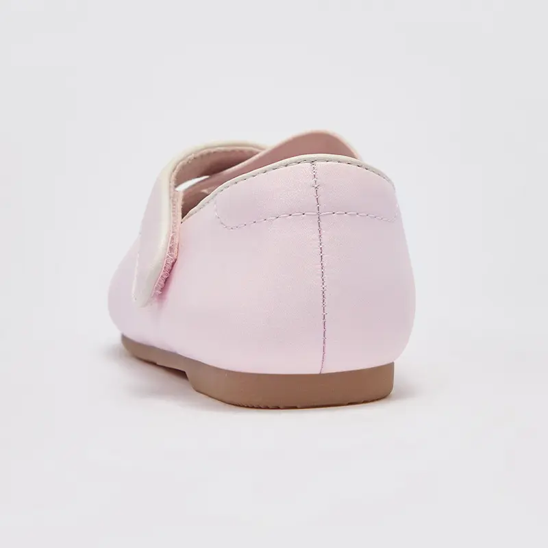 Dave Bella 2025 Spring New Children Leather Shoes for Girls TPR Sole Anti-slippery Sweet Little Rabbit Flats DB1250027