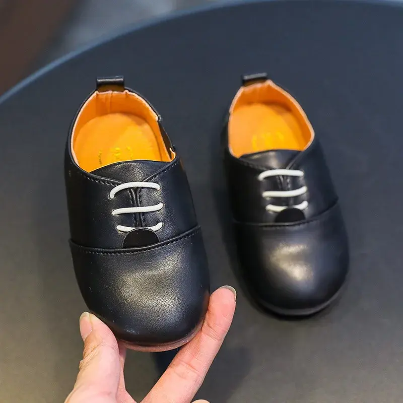 Leather Shoes Kids Girls Spring Autumn Children Boys Casual Dance Shoe Soft Bottom Sneakers Black White  SMG021