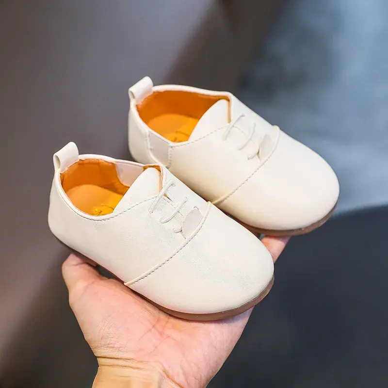 Leather Shoes Kids Girls Spring Autumn Children Boys Casual Dance Shoe Soft Bottom Sneakers Black White  SMG021