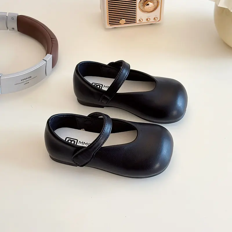 2025 Spring Autumn New Children Leather Shoes for Girls Fashion Korean Style Soft Bottom Non-slip Princess Versatile Simple Shoe