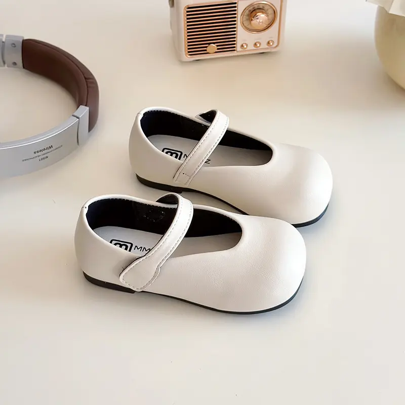2025 Spring Autumn New Children Leather Shoes for Girls Fashion Korean Style Soft Bottom Non-slip Princess Versatile Simple Shoe