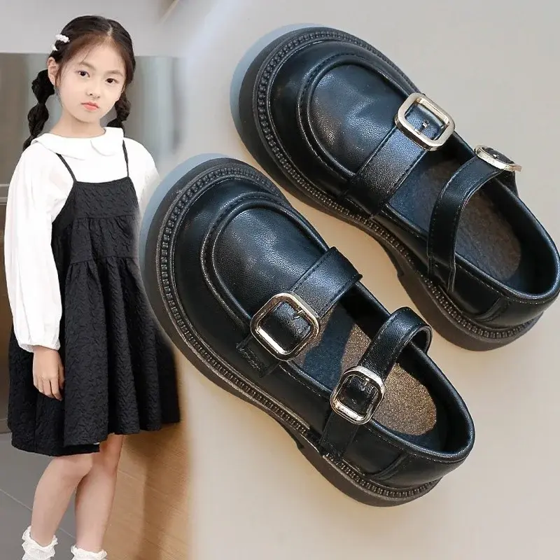 Spring New Fashionable Comfortable Elegant Casual Wear-Resistant Shoes Breathable Soft Sole Girls' Leather Shoes