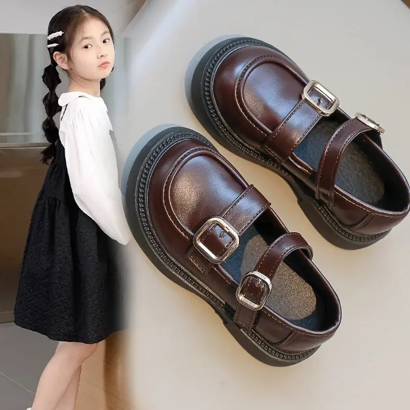 Spring New Fashionable Comfortable Elegant Casual Wear-Resistant Shoes Breathable Soft Sole Girls' Leather Shoes