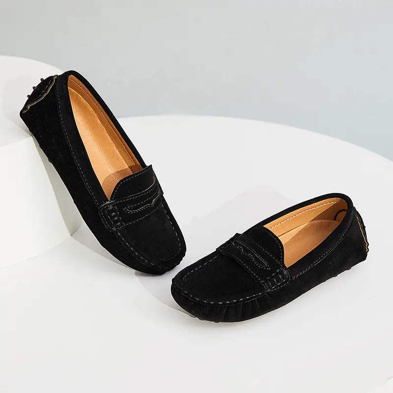Lennuoma Kids Penny Loafers Flats Shoes Suede Leather Spring Autumn Party Solid Slip On Children Toddle Little Boy Moccasins
