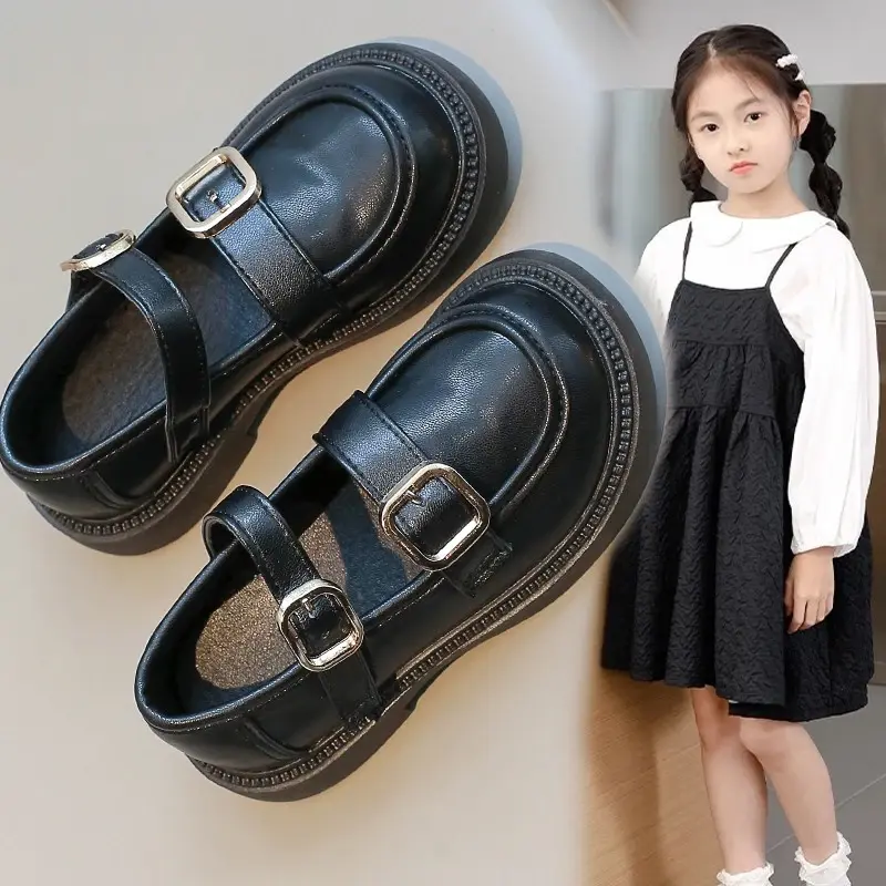Spring New Fashionable Comfortable Elegant Casual Wear-Resistant Shoes Breathable Soft Sole Girls' Leather Shoes