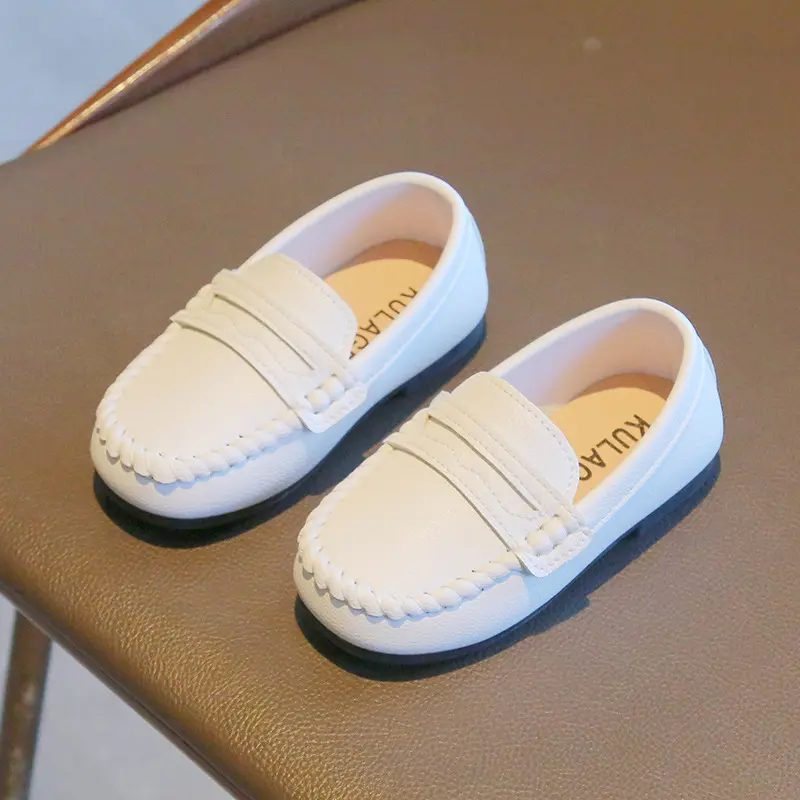 New Leather Shoe Fashion Simple Versatile Girl Shoes Classic Light Princess Shoes Trendy Autumn Boy Shoe Flat Daily Child Shoes