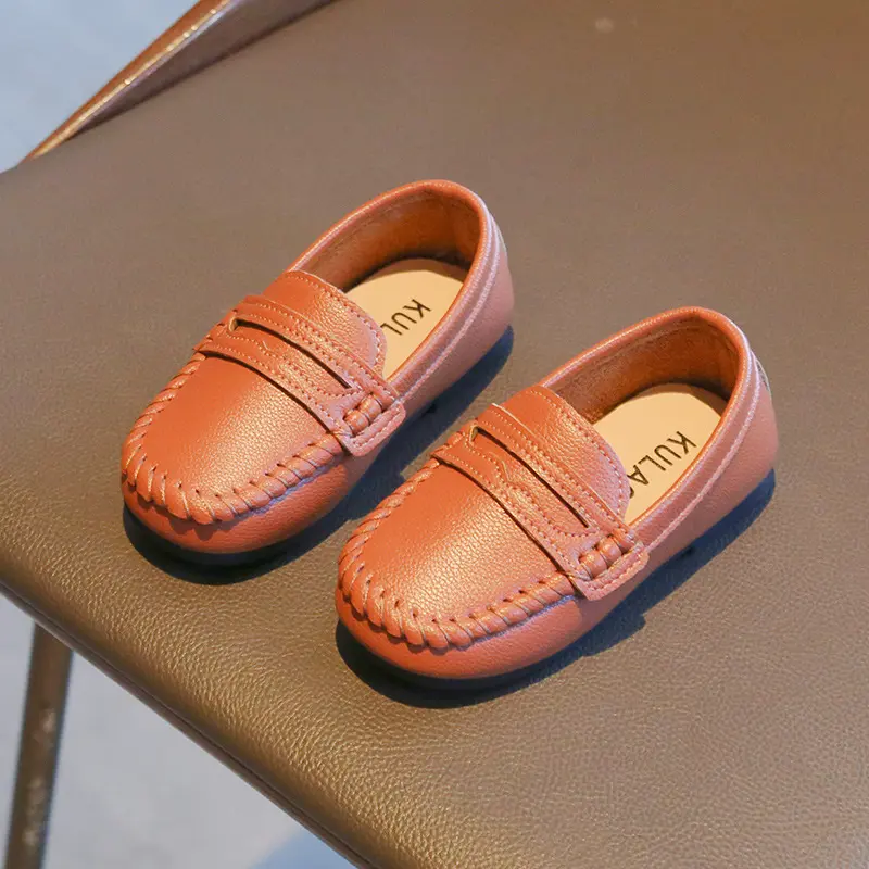 New Leather Shoe Fashion Simple Versatile Girl Shoes Classic Light Princess Shoes Trendy Autumn Boy Shoe Flat Daily Child Shoes
