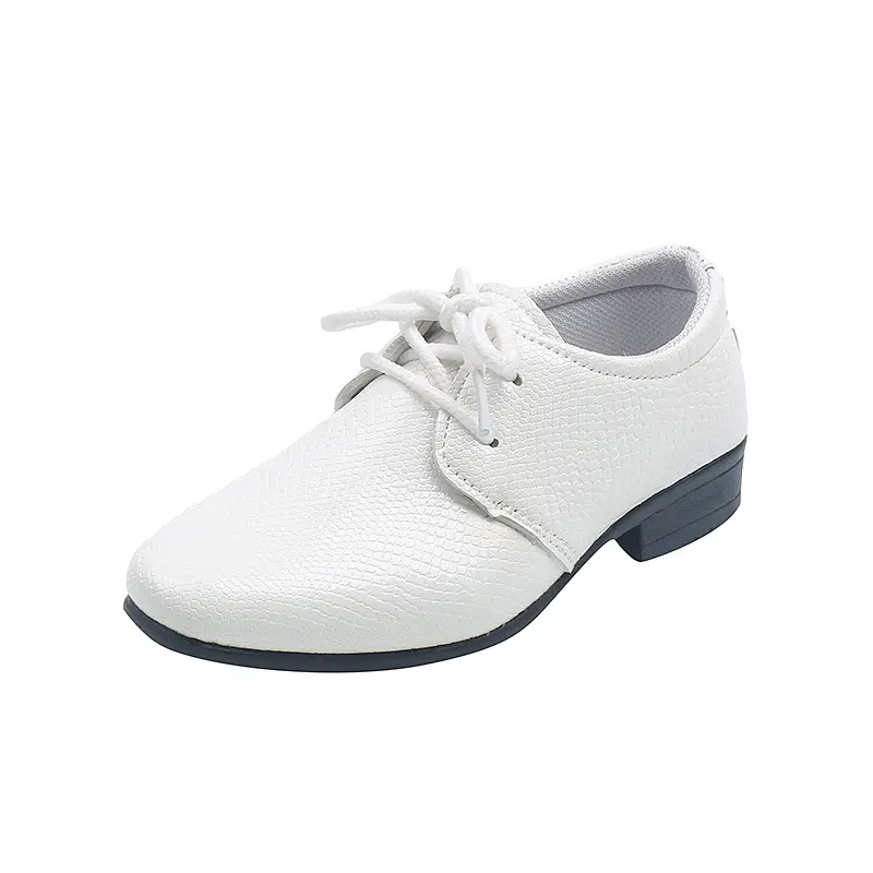 Boys Leather Shoes 2023 Spring Autumn Lace-up Performance Flats Comfortable Soft Sole Kids Shoes Fashion Wedding Shoes Loafers