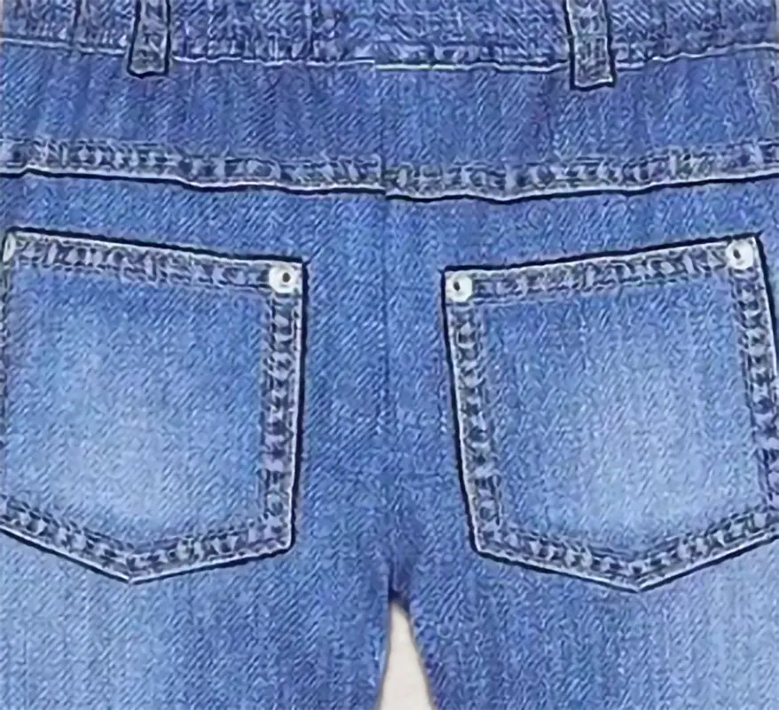 Simple And Fashionable Casual Pants For Girls Imitating Denim Fabric With Printed Patterns