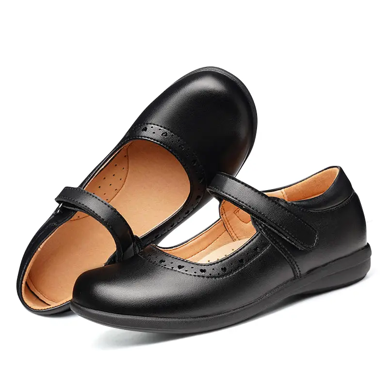 Female Shoe Girl Shoes Black Middle School Student Soft Bottom Comfortable Flat Princess Girls Children's Mother Kids Mary Jane