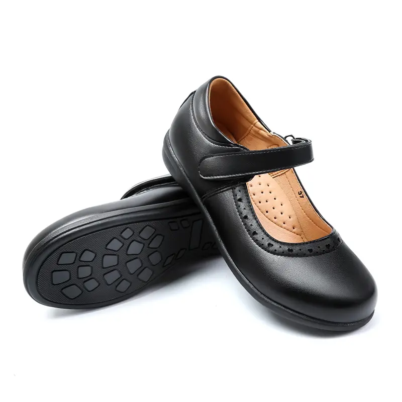 Female Shoe Girl Shoes Black Middle School Student Soft Bottom Comfortable Flat Princess Girls Children's Mother Kids Mary Jane