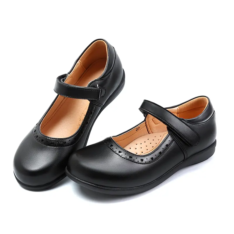 Female Shoe Girl Shoes Black Middle School Student Soft Bottom Comfortable Flat Princess Girls Children's Mother Kids Mary Jane