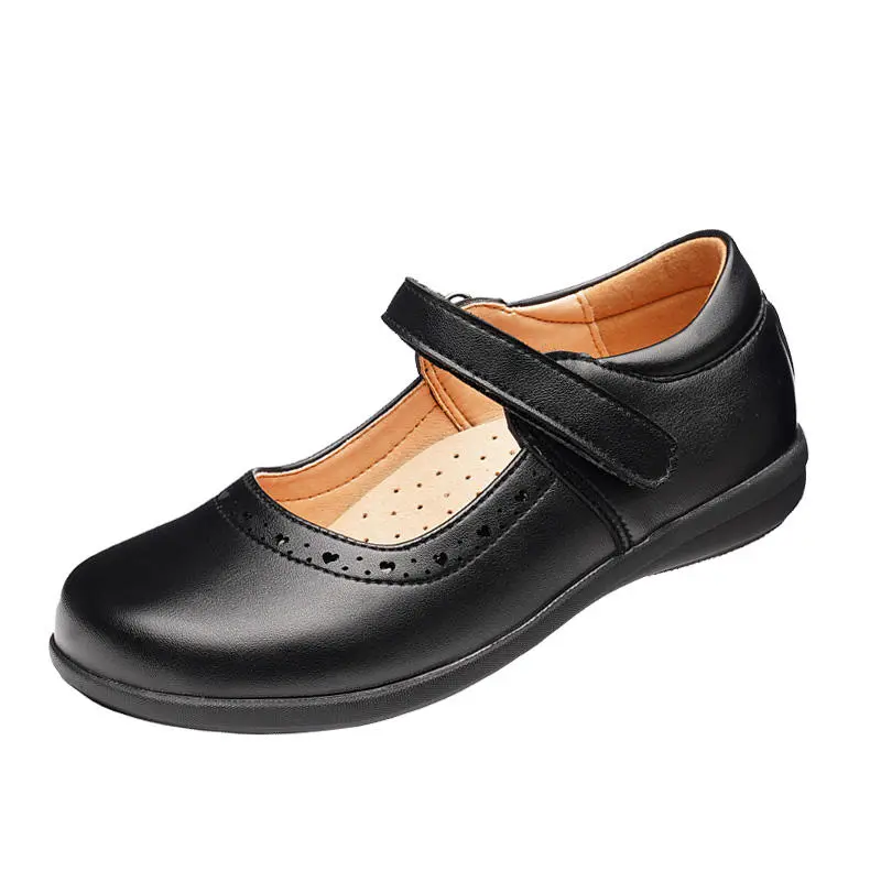 Female Shoe Girl Shoes Black Middle School Student Soft Bottom Comfortable Flat Princess Girls Children's Mother Kids Mary Jane